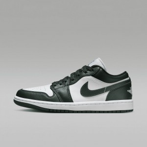 Nike Air Jordan 1 Low Skor Herr Mörkgröna Vita | 328-LIVMEC