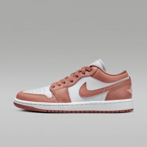 Nike Air Jordan 1 Low Skor Herr Rosa Vita | 045-DBKQSF