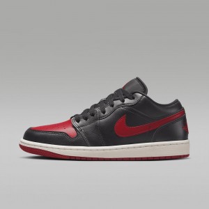 Nike Air Jordan 1 Low Skor Herr Svarta Röda | 498-FGAJDY