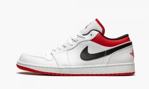 Nike Air Jordan 1 Low 'White / Gym Red' Skor Herr Vita Röda Svarta | 360-VSHCRD