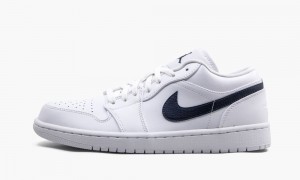 Nike Air Jordan 1 Low 'White / Obsidian' Skor Herr Vita Obsidian Vita | 738-AURBGF