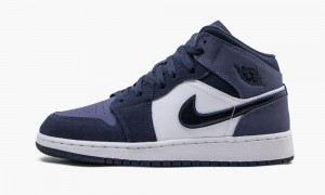 Nike Air Jordan 1 MID (GS) 'Sanded Purple' Skor Barn Obsidian | 130-LDAUBI