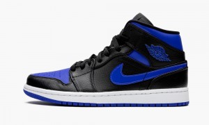 Nike Air Jordan 1 MID 'Royal' Skor Herr Svarta Kungsblått Vita | 572-GVPUAJ