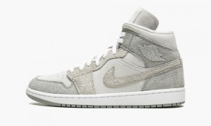 Nike Air Jordan 1 MID SE 'Grey Fleece' Skor Dam Grå | 574-LEGBRF