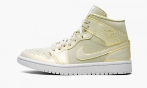 Nike Air Jordan 1 MID SE 'Lemon Yellow' Skor Dam Khaki Vita Gula | 831-NFYGPI