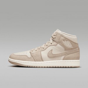 Nike Air Jordan 1 MID SE Skor Dam Beige | 472-IOVBJQ