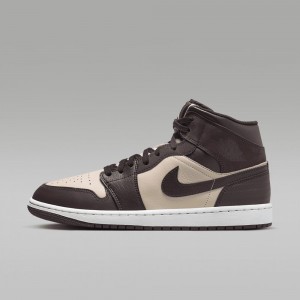 Nike Air Jordan 1 MID SE Skor Dam Bruna Metal Guld | 243-INMEQT