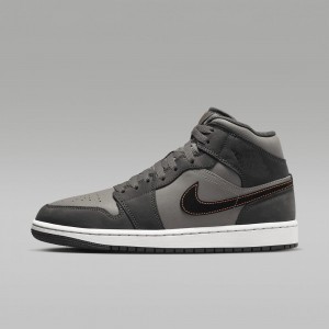 Nike Air Jordan 1 MID SE Skor Dam Mörkgrå | 417-BJGSKV