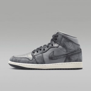 Nike Air Jordan 1 MID SE Skor Dam Mörkgrå | 027-ETOBNG