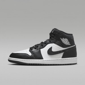 Nike Air Jordan 1 MID SE Skor Dam Svarta Vita | 849-VAZURW