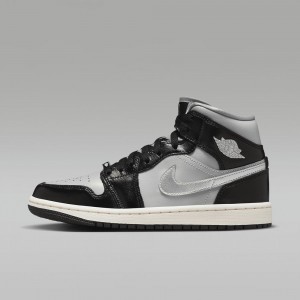 Nike Air Jordan 1 MID SE Skor Dam Svarta Grå | 180-HZXQUG