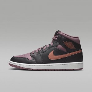 Nike Air Jordan 1 MID SE Skor Herr Svarta Blå Lila Vita Blå Orange | 382-VQFPJY