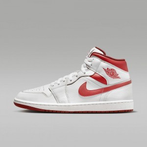 Nike Air Jordan 1 MID SE Skor Herr Vita Röda | 541-PTMWYN