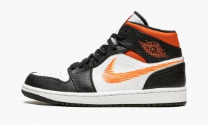 Nike Air Jordan 1 MID 'Zig Zag' Skor Herr Vita Orange Orange | 210-PSBFOT