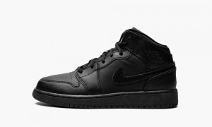 Nike Air Jordan 1 Mid 'BLACK/WHITE' Skor Barn Svarta Vita | 934-NCIEXL