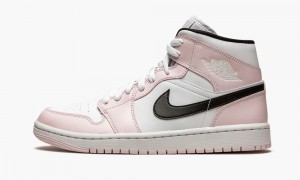 Nike Air Jordan 1 Mid 'Barely Rose' Skor Dam Ljuslila Svarta Vita | 405-MZPDGH