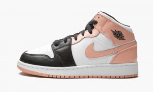 Nike Air Jordan 1 Mid GS 'Arctic Orange' Skor Barn Vita Orange Svarta | 506-KCYTIR