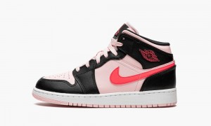 Nike Air Jordan 1 Mid GS 'Atmosphere' Skor Barn Svarta | 791-JCOIZR