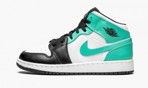 Nike Air Jordan 1 Mid GS 'Igloo - Tropical Twist' Skor Barn Vita Svarta | 197-YOKDGB