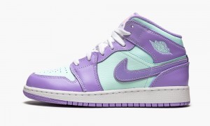 Nike Air Jordan 1 Mid GS 'Purple Pulse / Arctic Punch' Skor Barn Lila | 250-AGESFY