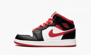 Nike Air Jordan 1 Mid GS 'Very Berry' Skor Barn Svarta Vita Röda | 063-UJNXEM