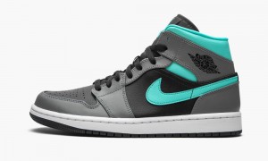 Nike Air Jordan 1 Mid 'Grey/Aqua' Skor Herr Gröna Grå | 175-HQBANS