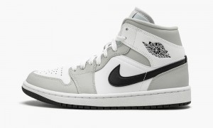 Nike Air Jordan 1 Mid 'Grey Fog' Skor Dam Grå Svarta Vita | 925-HBDOZK