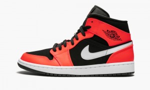 Nike Air Jordan 1 Mid 'Infrared 23' Skor Herr Svarta Vita Röda | 062-LXHDGR