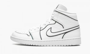 Nike Air Jordan 1 Mid 'Iridescent Outline' Skor Dam Vita | 270-TPXIED