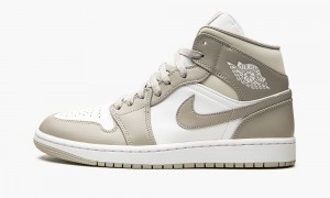 Nike Air Jordan 1 Mid 'Linen' Skor Herr Ljusbeige Vita | 957-GZCUSM