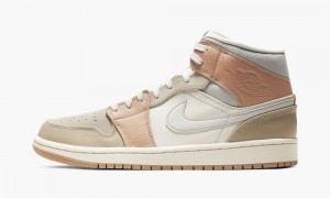 Nike Air Jordan 1 Mid 'Milan' Skor Herr Ljusbeige Rosa | 102-XLDYNJ