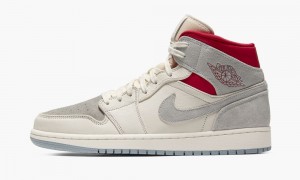 Nike Air Jordan 1 Mid PRM 'Sneakersnstuff 20th anniversary' Skor Herr Grå Röda Vita | 742-AUORTE