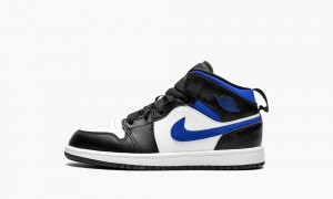 Nike Air Jordan 1 Mid PS 'Black / White/ Racer Blue' Skor Barn Vita Blå Svarta | 519-KOPIFS