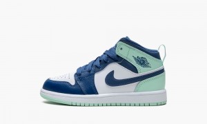 Nike Air Jordan 1 Mid PS 'Blue Mint' Skor Barn Marinblå Mintgröna Vita | 934-LVCRBF