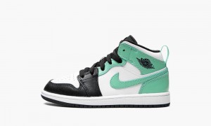 Nike Air Jordan 1 Mid (PS) Skor Barn Vita Svarta Gröna | 370-AWPFEO