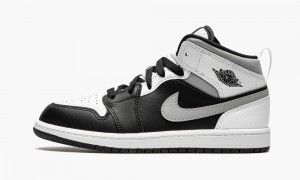 Nike Air Jordan 1 Mid PS 'White Shadow' Skor Barn Svarta Grå | 709-ZHKPBW