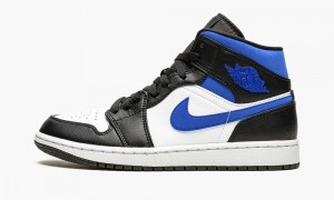 Nike Air Jordan 1 Mid 'Racer Blue / Black / White' Skor Herr Vita Blå Svarta | 173-GWZNTI