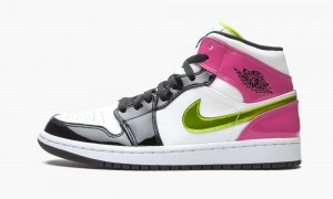 Nike Air Jordan 1 Mid SE 'Cyber / Active Fuchsia' Skor Herr Vita Fuchsia Svarta | 036-HXEDBM