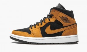 Nike Air Jordan 1 Mid SE 'Desert Ochre' Skor Dam Svarta Bruna | 732-OVWIDB