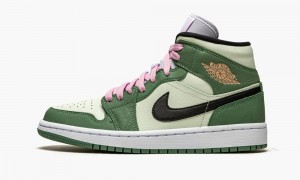 Nike Air Jordan 1 Mid SE 'Dutch Green' Skor Dam Gröna Svarta Gröna | 950-NJDZVL