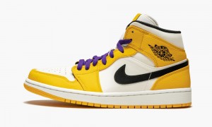 Nike Air Jordan 1 Mid SE 'Lakers' Skor Herr Guld Svarta | 879-TLYVSB