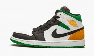 Nike Air Jordan 1 Mid SE 'Oakland' Skor Herr Vita Orange Svarta | 317-UNZGMR