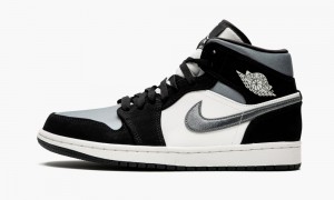 Nike Air Jordan 1 Mid SE 'Satin Grey' Skor Herr Svarta Grå | 198-HNWJZD