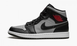 Nike Air Jordan 1 Mid 'Shadow Red' Skor Herr Svarta Röda Grå | 350-WBIDGR