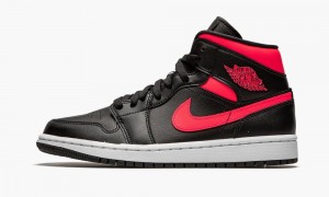 Nike Air Jordan 1 Mid 'Siren Red' Skor Dam Svarta Röda Vita | 724-CGXJAS