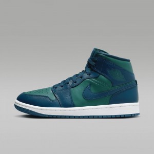 Nike Air Jordan 1 Mid Skor Dam Blå | 841-JVNUIE