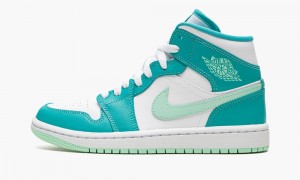 Nike Air Jordan 1 Mid Skor Dam Turkos Mintgröna Vita | 972-YLXDEA