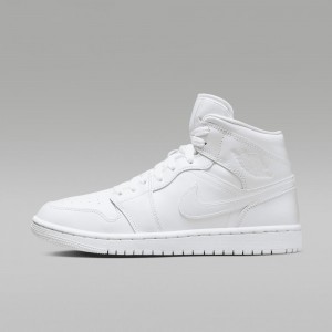 Nike Air Jordan 1 Mid Skor Dam Vita | 065-CUYNFQ