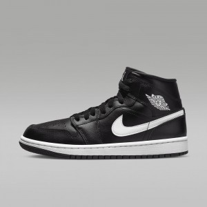 Nike Air Jordan 1 Mid Skor Herr Svarta | 428-QASEMB