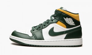 Nike Air Jordan 1 Mid 'Sonics' Skor Herr Gröna Vita | 392-HWZDRV